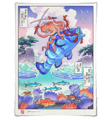 'Octopus Samurai of the Pearl Sea' Giclée Print