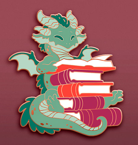 Bookwyrm Dragon Pin