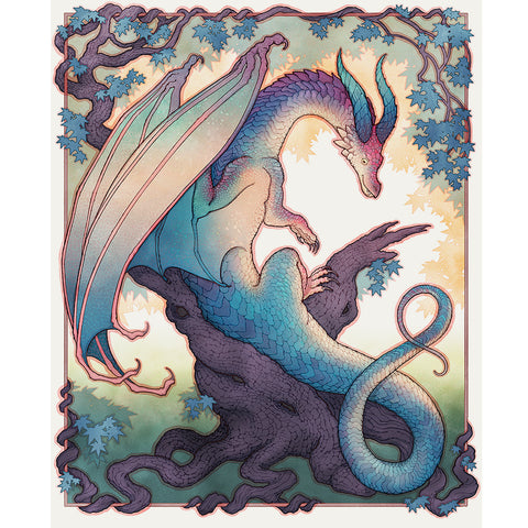 'Forest Dragon' Art Nouveau Print