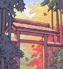 **Pre-Order** 'Fox and Cat at the Onsen" Wall Scroll
