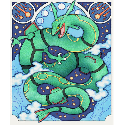 'Ancient Sky Serpent' Art Nouveau Print