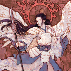 Print: MTG Limited Edition - 'Akroma's Will' Metallic Giclée Print - Red Variant