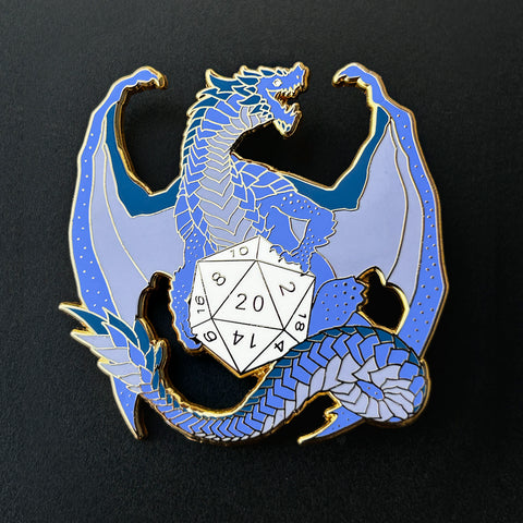 Dragon D20 Pin - Blue