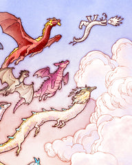 'Dragons in Flight' No Foil Print