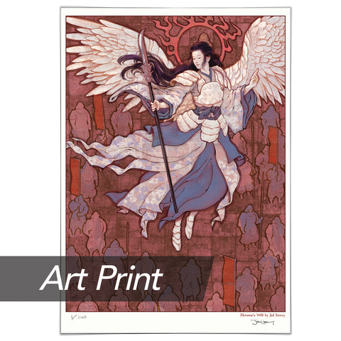 Print: MTG Limited Edition - 'Akroma's Will' Metallic Giclée Print - Red Variant