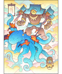 'Shrine Guardian vs. the Abyssal Kraken' Giclée Print