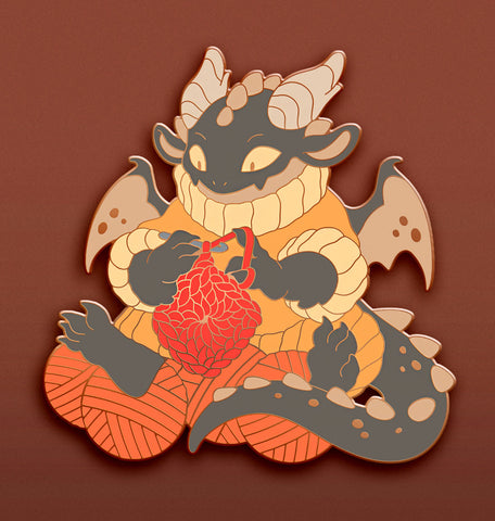 Yarn Dragon Pin