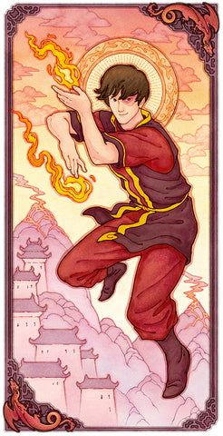 'Fire Prince' Art Nouveau Print