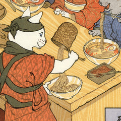 'Ramen Cats' Woodblock Print