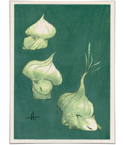 'Sprouting Bulbs' Woodblock Print