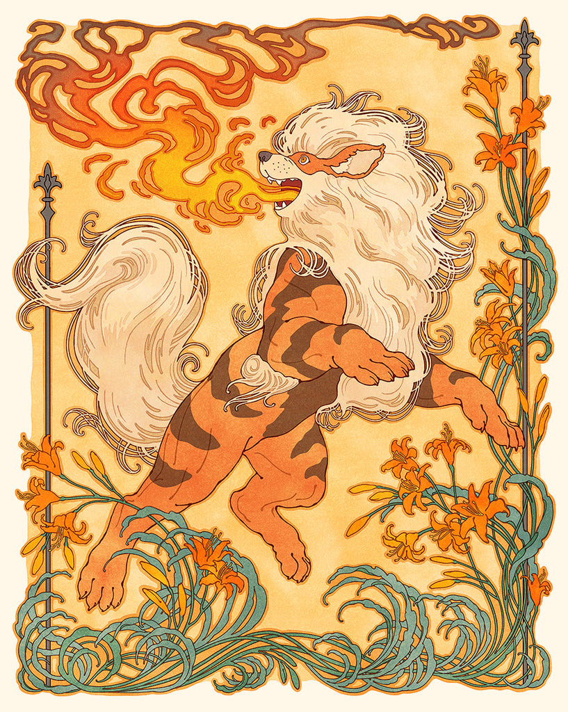 'Tiger Lilies' Art Nouveau Print