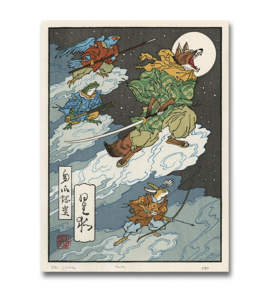 'Fox Moon' Woodblock Print