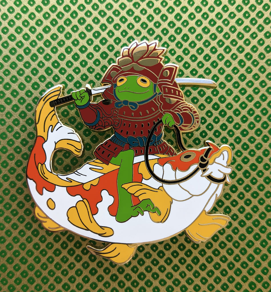 Frog Koi-Rider Pin