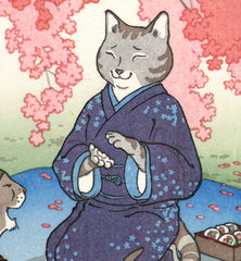 'Hanami Cats' Woodblock Print – Ukiyo-e Heroes