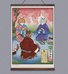 'Hanami Cats' Scroll