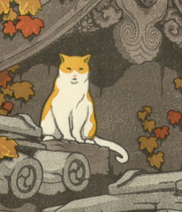 'Kyoto Cat' Woodblock Print