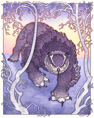 'Owl Bear' Art Nouveau Print