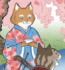 'Hanami Cats' Scroll