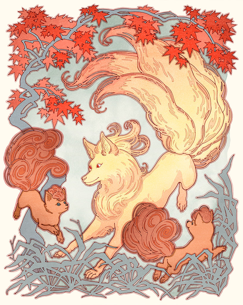 'Tails' Art Nouveau Print