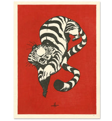 'Tiger Drop' Woodblock Print